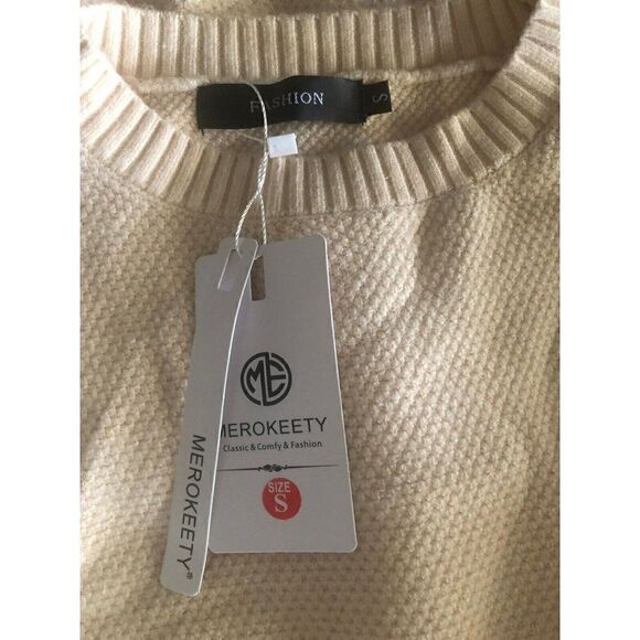 Merokeety Womens Long Sleeves Crew Neck Pullover Sweater Size Small NWT - Picture 5 of 6